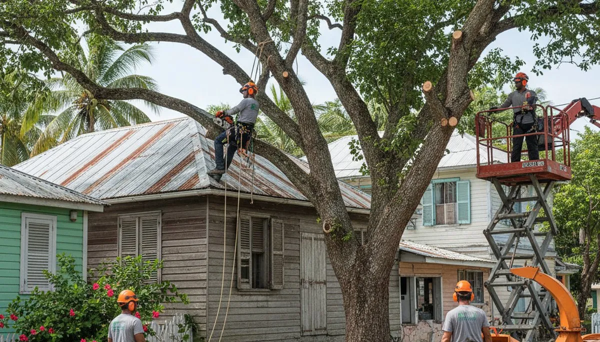 Cambridge, MA tree removal crew servicing a residential property for safe, professional tree care